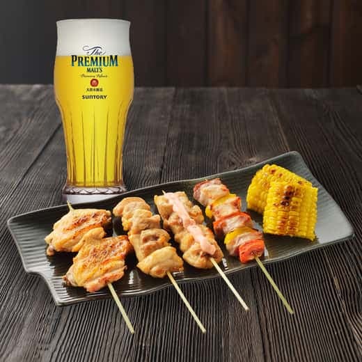 Grilled Skewer Platter & Draft Beer at SGD 25++